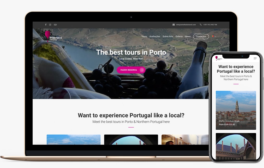 Web Design Porto & Minho<br/>  WineFeelsTravel.com